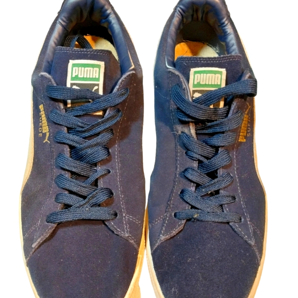 Puma Blue Suede Sneakers EUC